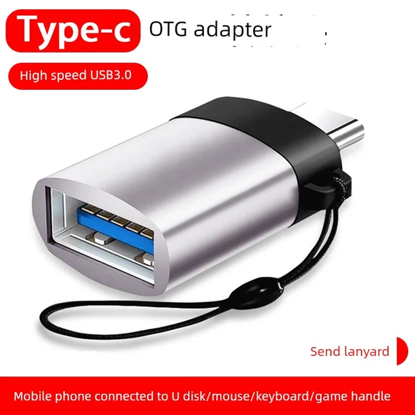 Type-C USB 3.0 OTG Adaptör - Yüksek Hızlı - Siyah Renk - 2'li Paket - 2