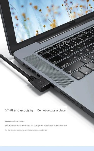 90 Derece Dirsek USB 2.0 Uzatma Kablosu - 0.25m - Sağ Açılı - 11