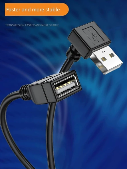 90 Derece Dirsek USB 2.0 Uzatma Kablosu - 0.25m - Sağ Açılı - 3