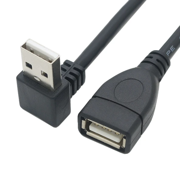 90 Derece Dirsek USB 2.0 Uzatma Kablosu - 0.25m - Aşağı Açılı