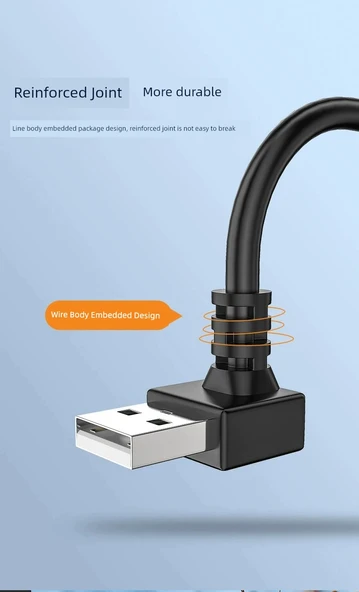 90 Derece Dirsek USB 2.0 Uzatma Kablosu - 0.5m - Yukarı Açılı - 10