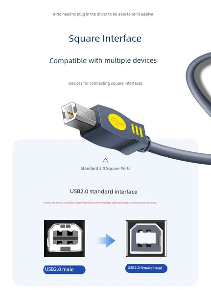 USB 2.0 Yazıcı Kablosu - 15 Metre - Çipli Uzun Mesafe - 10