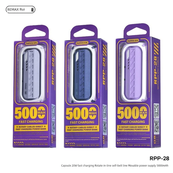 20W Hızlı Şarj Mini Powerbank 5000mAh - Gri - 3