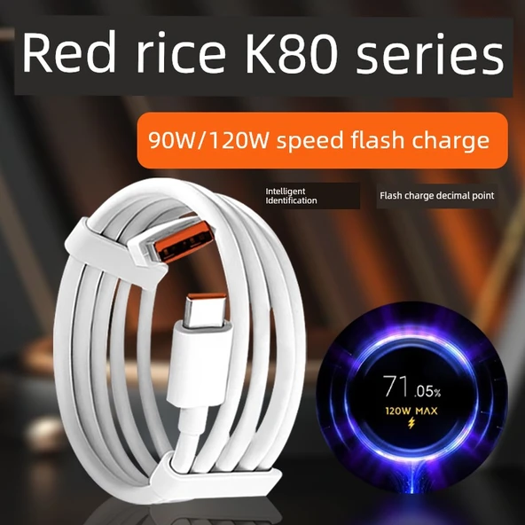 Redmi K80 Serisi 120W/90W Hızlı Şarj Kablosu - 1 Metre