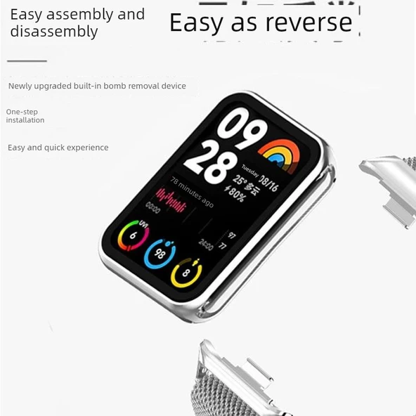 Xiaomi 8Pro Milanese Manyetik Döngü Kordon - Yıldız Işığı - 4