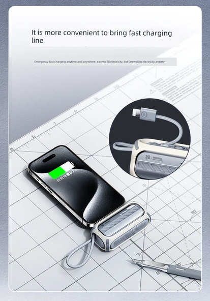 20W Hızlı Şarj Mini Powerbank 5000mAh - Gri - 10