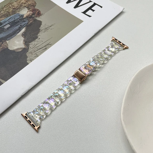 Apple Watch 1/2/3 Serisi 42mm Rose Gold Tokalı Metal Kordon - 9