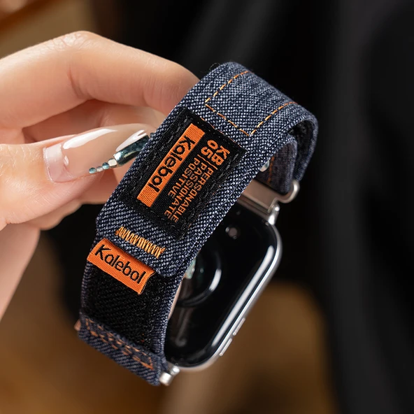 Huawei Fit2/Vitality/Fashion/Elegant Koyu Gri Denim Saat Kordonu ve Ekran Koruyucu Film