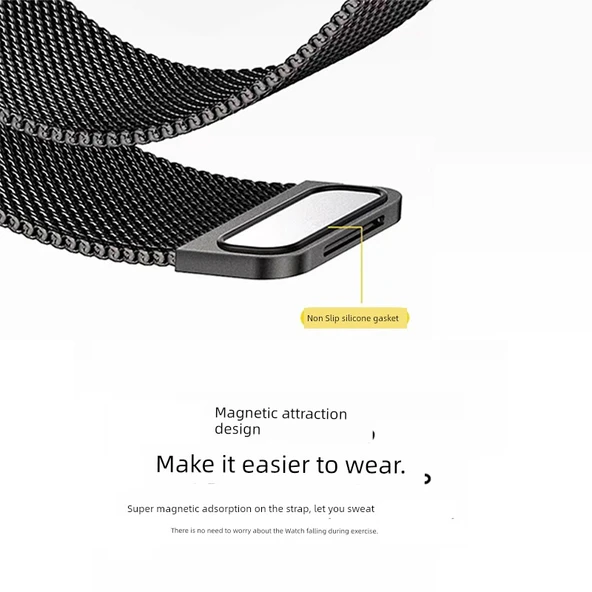 Xiaomi 8Pro Milanese Manyetik Döngü Kordon - Altın Mavi - 2