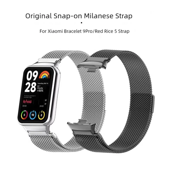 Xiaomi Mi Band 8 Pro Milanese Kordon - Gül Kurusu (Model 1) (Film Hediyeli) - 2