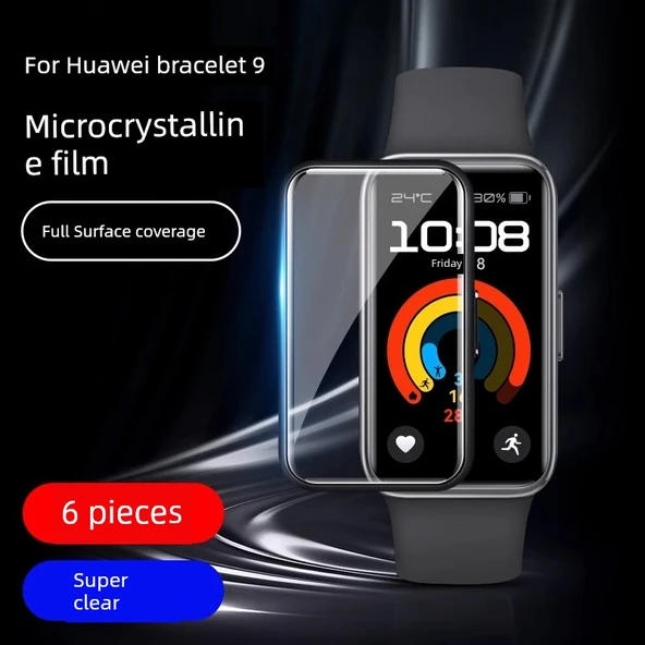 Huawei Bileklik 10/9/8/7/6/NFC Ekran Koruyucu - 6 Adet Kavisli Film