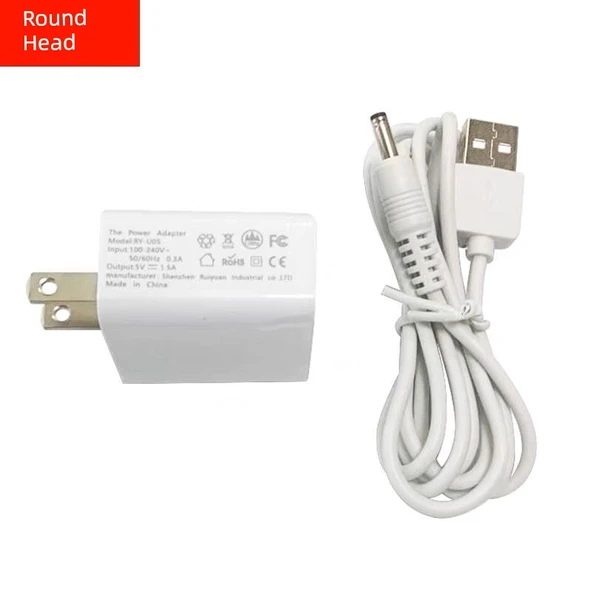 5V 2A USB Duvar Şarj Aleti Adaptörü - DC Yuvarlak Delikli Kablolu