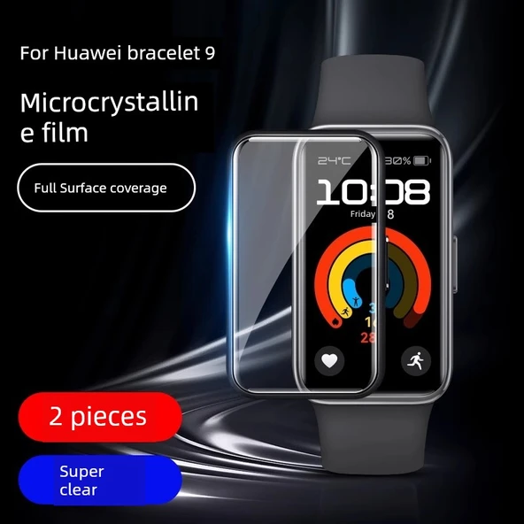 Huawei Bileklik 10/9/8/7/6/NFC Ekran Koruyucu - 2 Adet Kavisli Film
