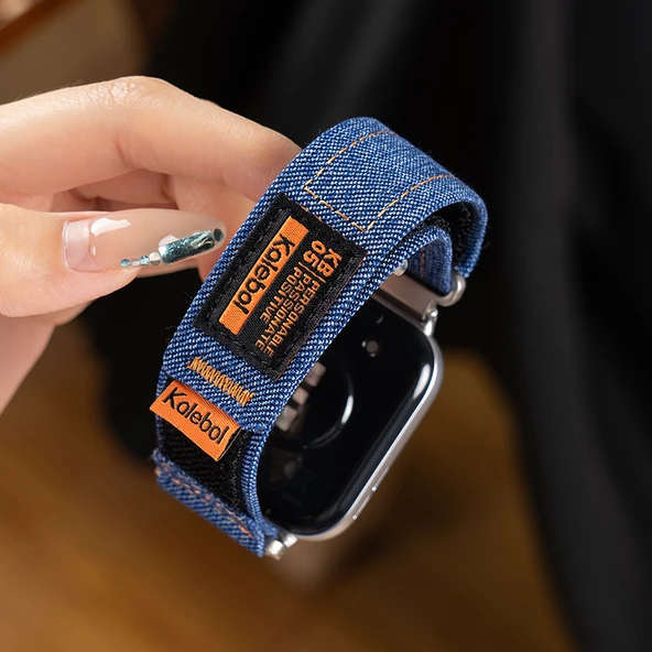 Huawei Fit2/Vitality/Fashion/Elegant Koyu Mavi Denim Saat Kordonu ve Ekran Koruyucu Film