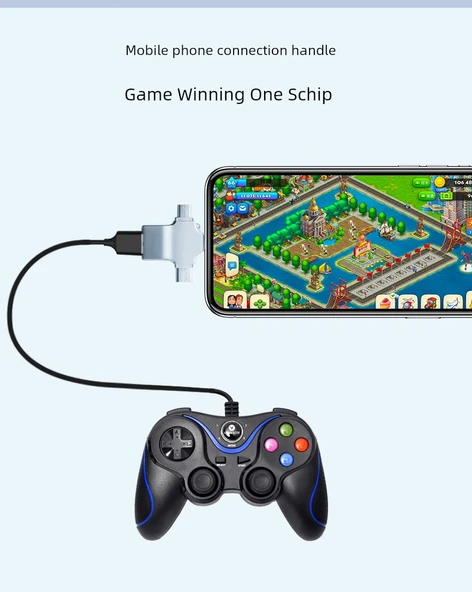 3'ü 1 Arada OTG Adaptör - Gümüş Alüminyum Alaşım - Apple/Type-C/Android - 10