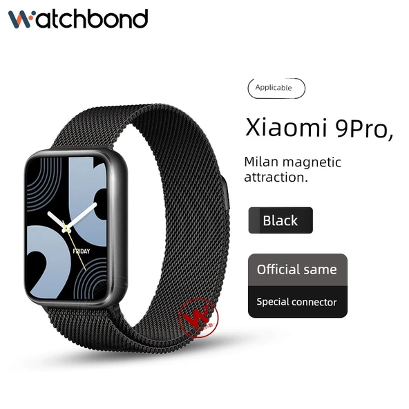 Xiaomi 8Pro Milanese Manyetik Döngü Kordon - Siyah - 1
