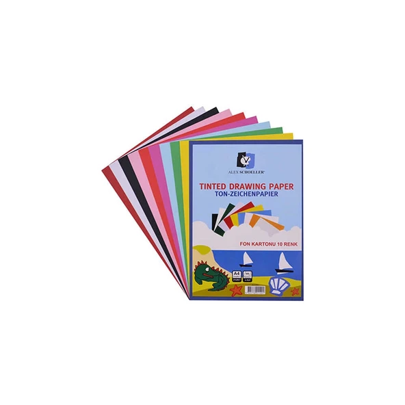 Alex Schoeller Kolej Fon Kartonu A4 10'lu Karışık - 2