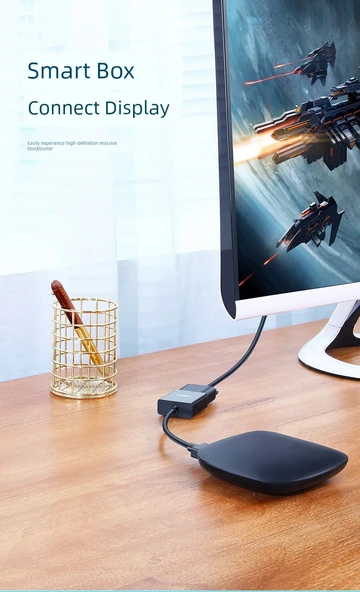 HDMI - VGA Dönüştürücü Adaptör Kablosu - USB-C Güç Kaynağı 0.2 Metre - 11