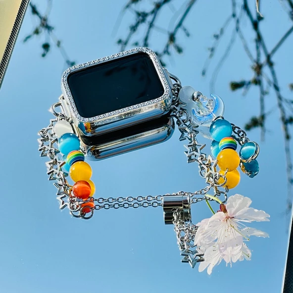 Xiaomi Mi Band 9 Pro Yaz Yıldızı Boncuklu Bileklik ve Elmas Koruyucu Kılıf