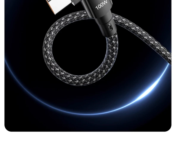 100W Süper Hızlı Şarj Type-C Kablo - 1.5m Hilal Ay - Resim 9