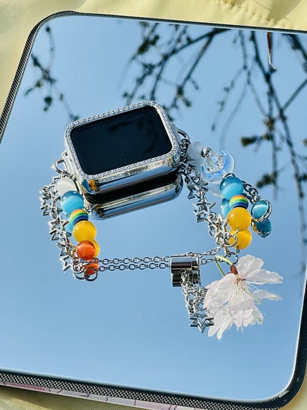 Xiaomi Mi Band 9 Pro Yaz Yıldızı Boncuklu Bileklik ve Elmas Koruyucu Kılıf - 3