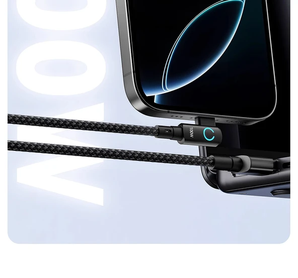 100W Süper Hızlı Şarj Type-C Kablo - 1.5m Hilal Ay - Resim 11