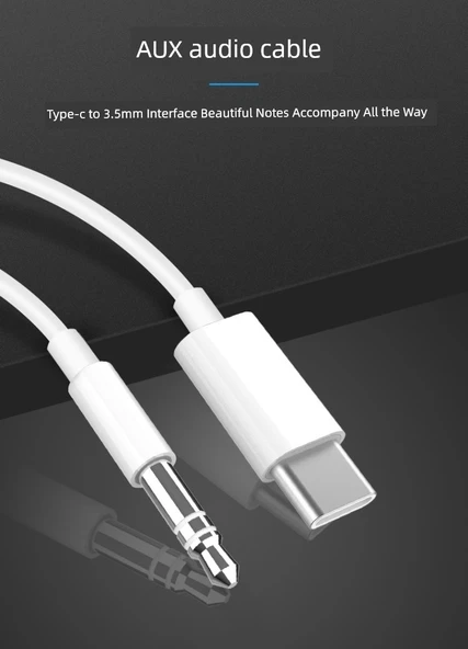 Type-C - 3.5mm AUX Ses Kablosu - 1 Metre - İkili Paket - 7