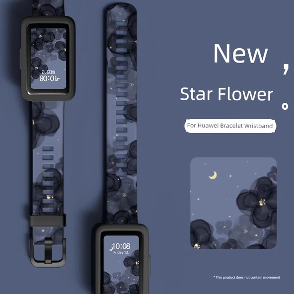 Huawei Band 8/9 Yıldız Çiçek Desenli Kordon