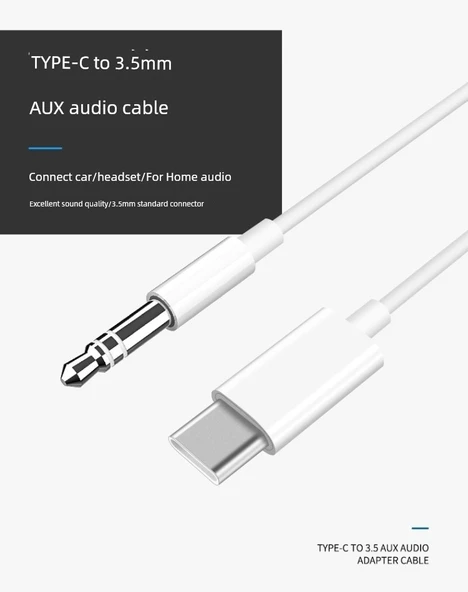 Çift Taraflı 3.5mm Erkek - Erkek Ses Kablosu - 1 Metre - Tekli Paket - 10