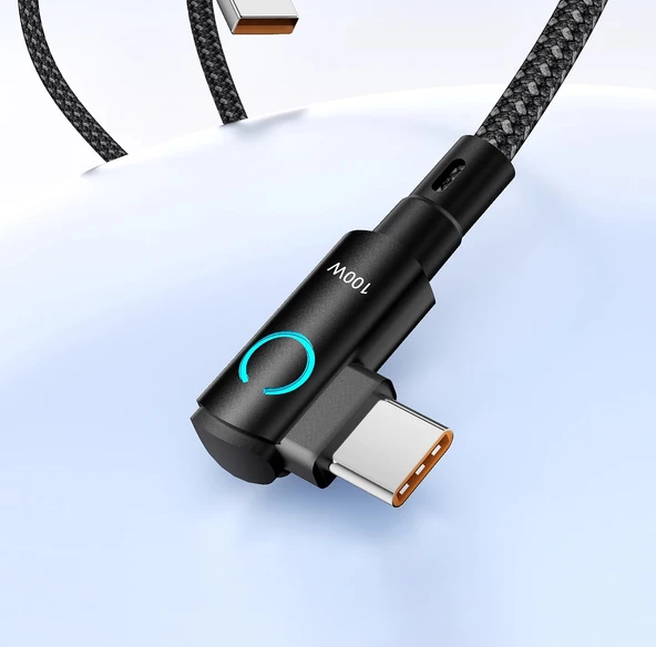 100W Süper Hızlı Şarj Type-C Kablo - 1.5m Hilal Ay - Resim 5