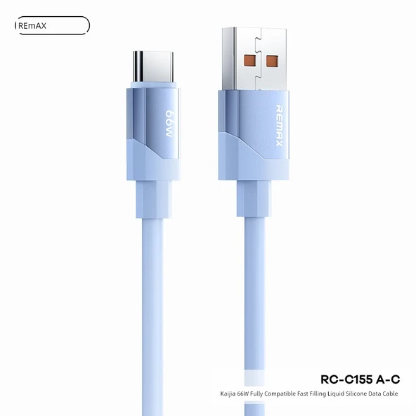 USB-C 66W Hızlı Şarj Kablosu - Buz Kristali Mavi