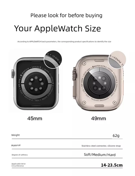 Apple Watch 44mm S4/5/6/SE Explorer Titanyum-Turuncu Silikon Kordon - 7