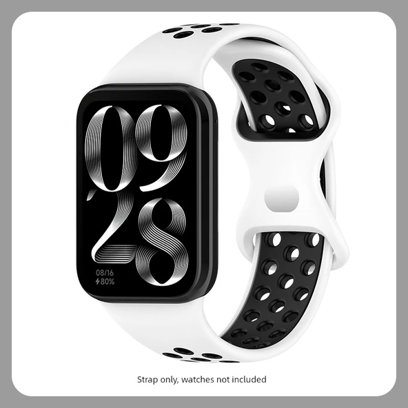 Redmi Watch 5 Silikon Kordon - Çift Renkli Beyaz ve Siyah-1