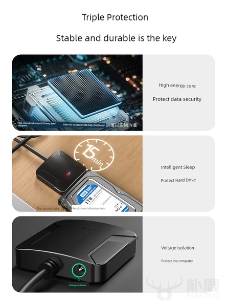 USB 2.0 - 2.5 inç SATA HDD/SSD Adaptör Kablosu - DC Güç Girişli - 4