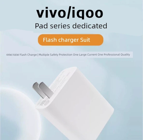 Vivo iQOO Pad 44W Şarj Aleti - Başlık + 2m Kablo - 6