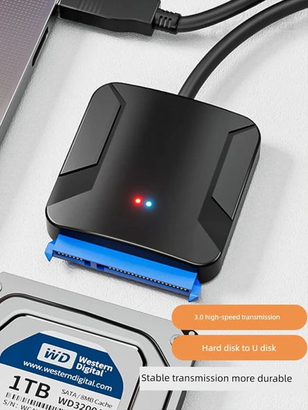 USB 2.0 - 2.5 inç SATA HDD/SSD Adaptör Kablosu - DC Güç Girişli - 2