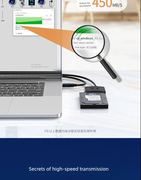 USB 2.0 - 2.5 inç SATA HDD/SSD Adaptör Kablosu - DC Güç Girişli - 8