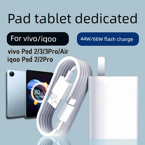 Vivo iQOO Pad 66W Şarj Aleti - Başlık + 1m Kablo