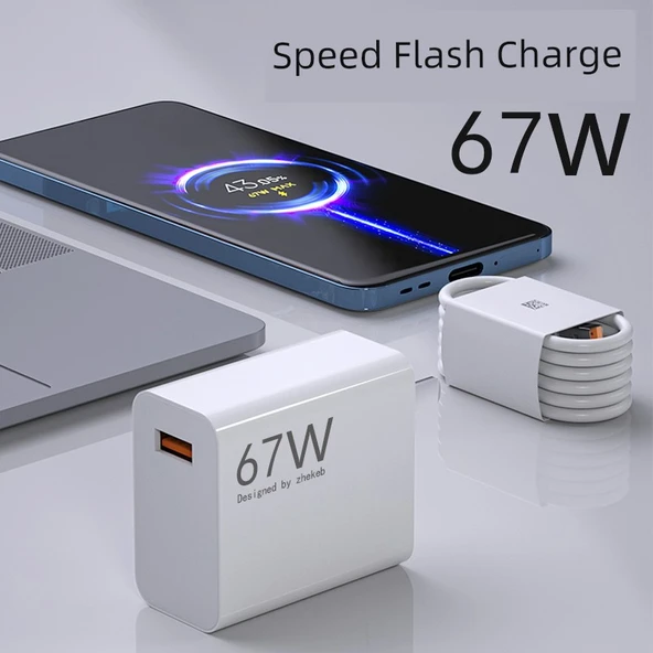 Xiaomi Mix Fold 4/3/2 için 67W Hızlı Şarj Aleti - 1.5m + 2m Kablo - 4