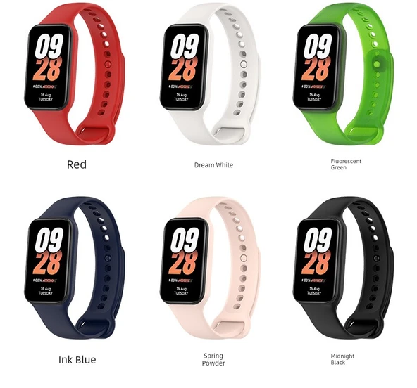 Xiaomi Band 8 Active Uyumlu Silikon Kordon - Turuncu - 10