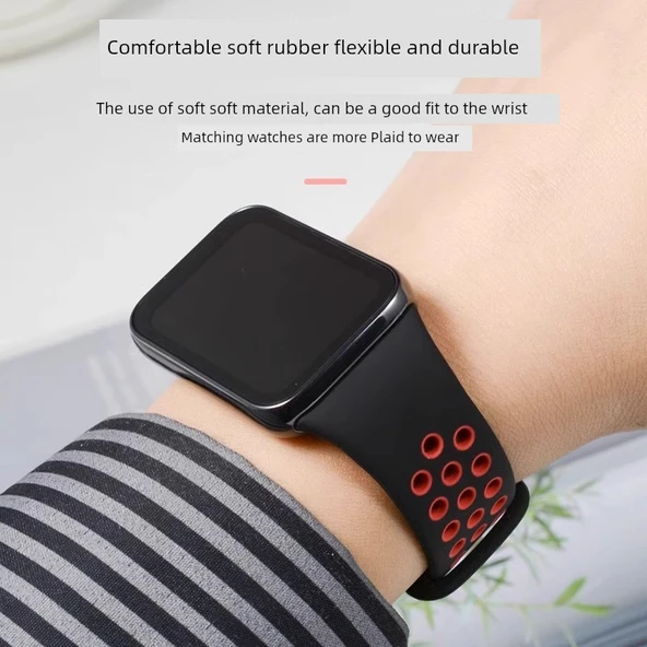 Xiaomi Bileklik 8Pro Silikon Kordon - Çift Renkli Siyah ve Gri - 3