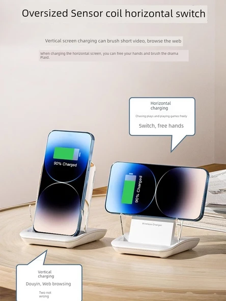 Huawei Mate60 Pro Şeffaf Kablosuz Şarj Aleti - 65W Süper Hızlı Şarj - Manyetik Başlık - A9299 - 2
