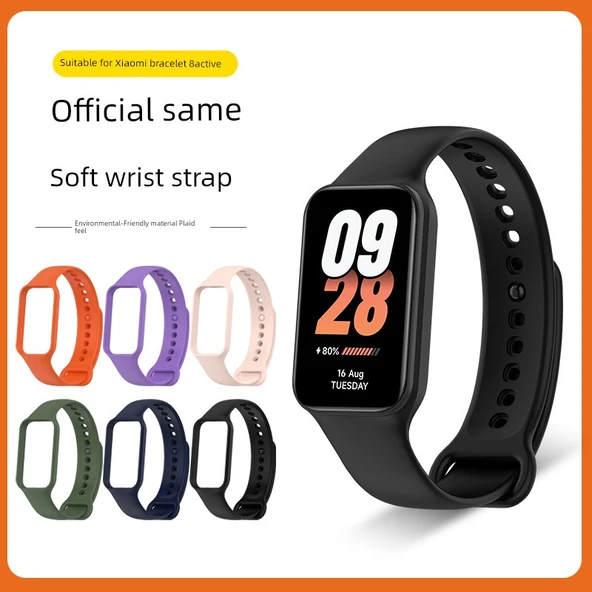 Xiaomi Band 8 Active Uyumlu Silikon Kordon - Turuncu - 2
