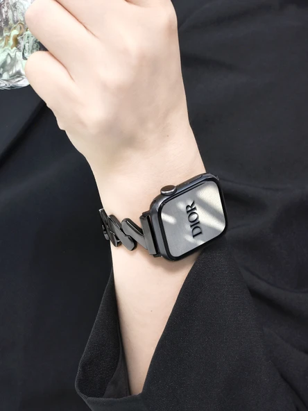 Apple Watch Paslanmaz Çelik Metal Kordon - Yıldız Işığı - 41mm (iwatch 7/8/9) - 5