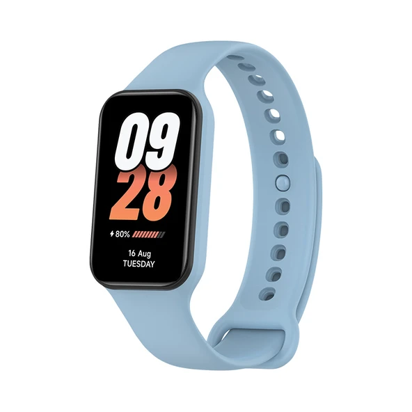 Xiaomi Band 8 Active Uyumlu Silikon Kordon - Açık Mavi