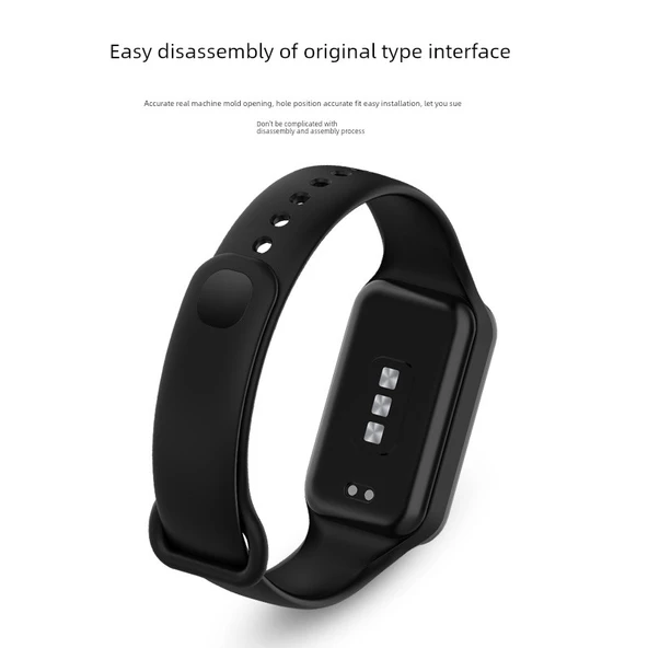 Xiaomi Band 8 Active Uyumlu Silikon Kordon - Turuncu - 6