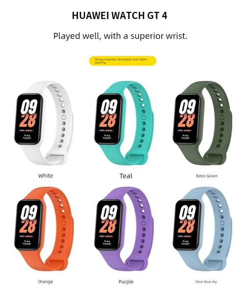 Xiaomi Band 8 Active Uyumlu Silikon Kordon - Bahar Pembesi - 9