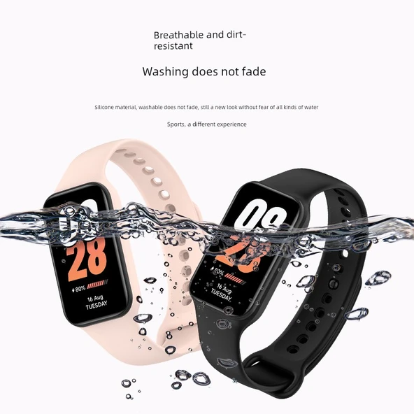Xiaomi Band 8 Active Uyumlu Silikon Kordon - Turuncu - 4