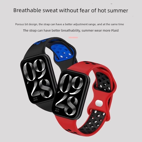 Xiaomi Bileklik 8Pro Silikon Kordon - Çift Renkli Siyah ve Gri - 6