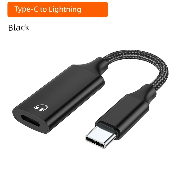 Type-C - Apple Kulaklık Adaptörü - Siyah